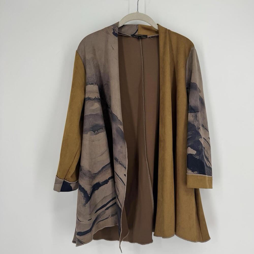 Radzolo jacket womens medium M artsy art to wear boho bohemian faux suede